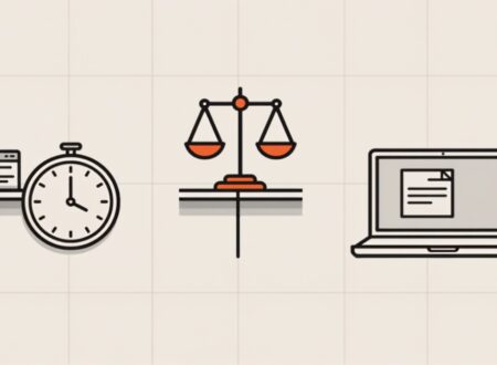 Ilustração comparando emprego CLT e trabalho PJ lado a lado