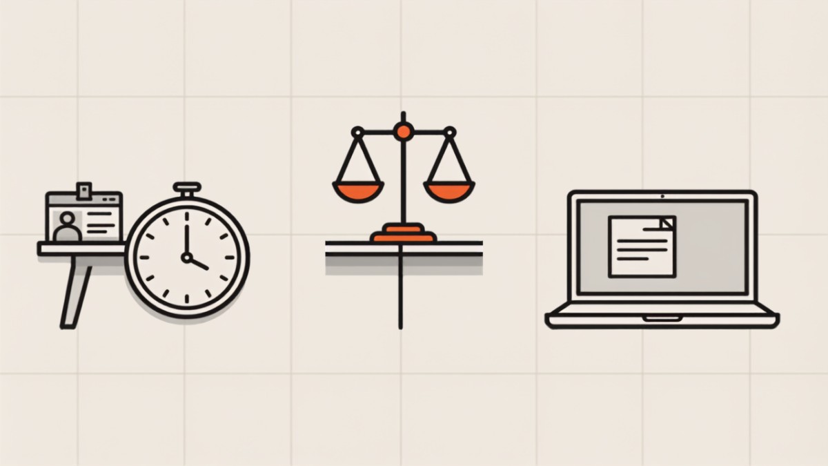 Ilustração comparando emprego CLT e trabalho PJ lado a lado