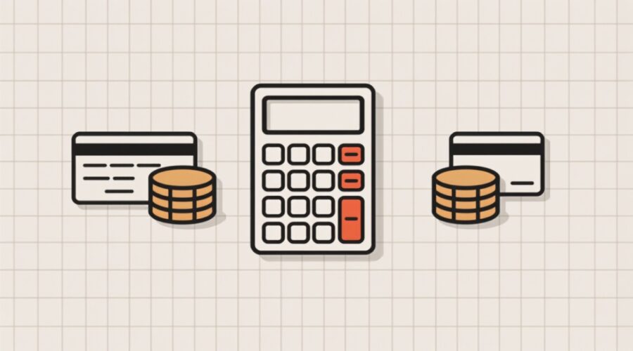 Ilustração de calculadora e guia de pagamento do DAS