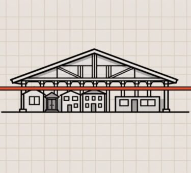 Ilustração de holding patrimonial como estrutura que organiza imóveis e bens