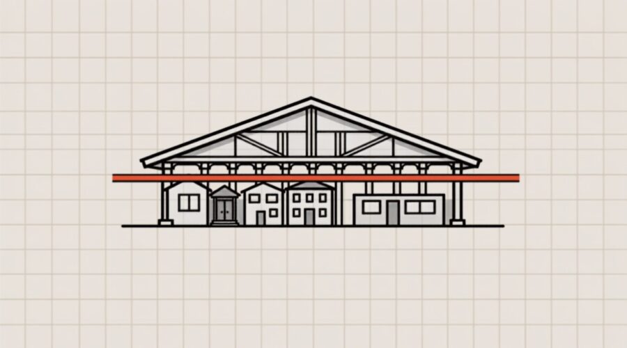 Ilustração de holding patrimonial como estrutura que organiza imóveis e bens